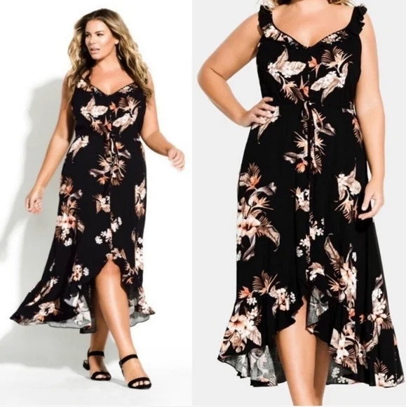 City Chick Black, Orange, and Brown Sundress - Picture 2 of 6